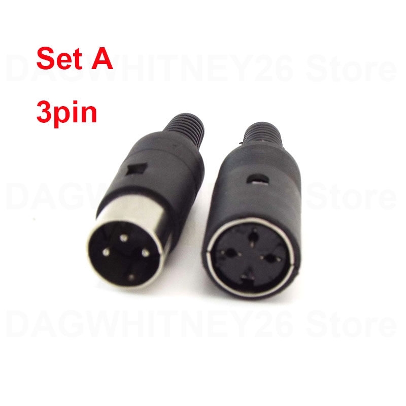 Adaptateur Audio DIN 3/4/5/6/7/8 broches, prise mâle femelle avec poignée en plastique, prise femelle, connecteur de châssis monté sur panneau U26: vert militaire / Sous 5 Pcs