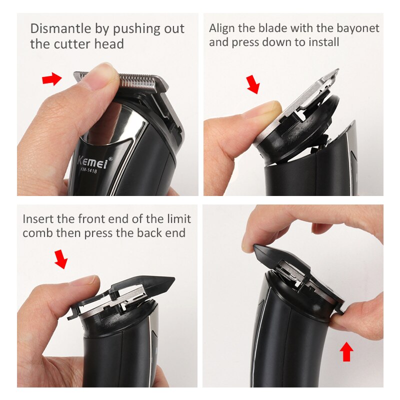 Kemei scheerapparaatset, elektrisch scheerapparaat, tondeuse, elektrisch scheerapparaat, oplaadbaar baardscheerapparaat