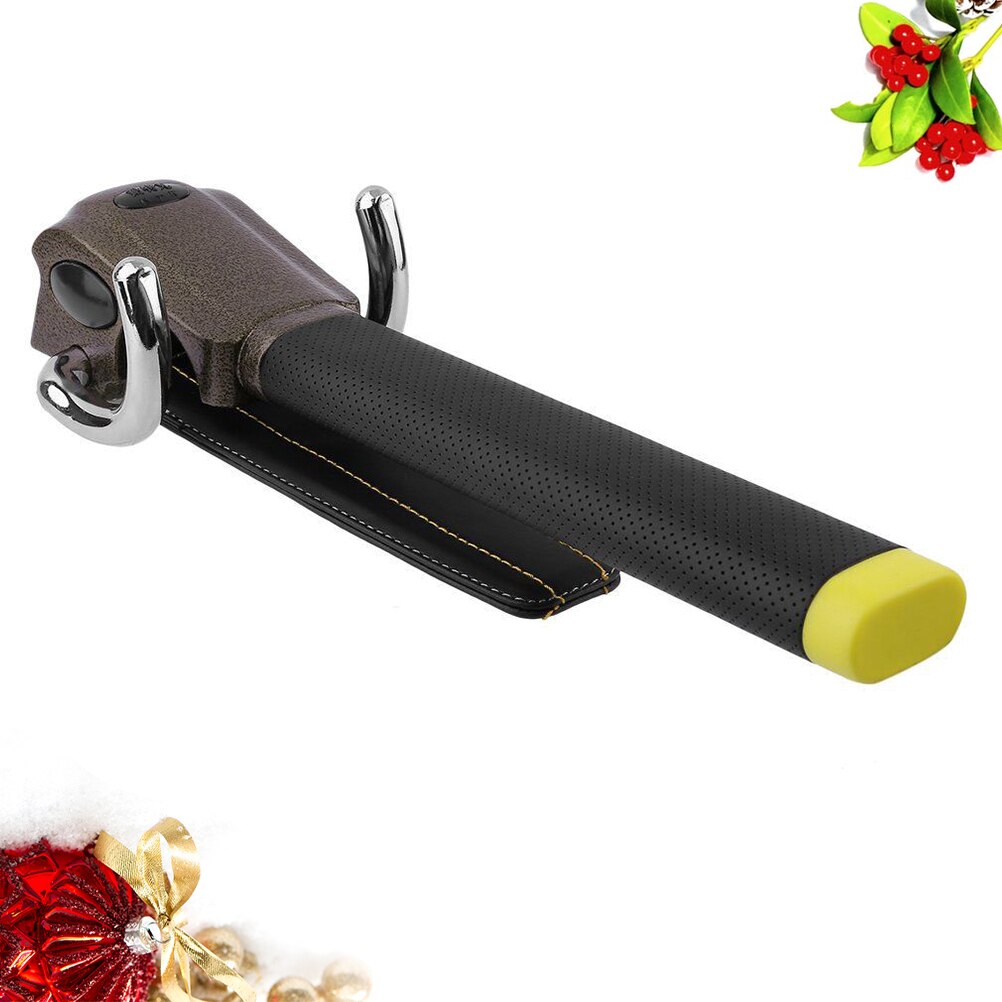 Aluminum Alloy Car Steering Wheel Lock Foldable Steering Lock Useful Anti-Theft Car Locks (Black)