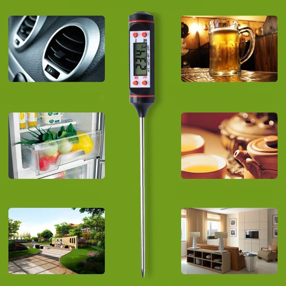 Universal Probe Thermometer LCD Digital Display Probe Thermometer 5 Seconds Instant Read Probe Thermometer For Food Water