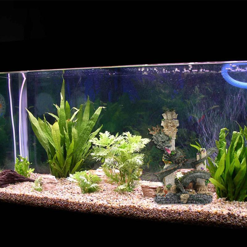 1pc Chinese Dragon Ornament Fish Tank Landscaping Decoration Resin Craft Aquarium Artificial Mountain Ornament