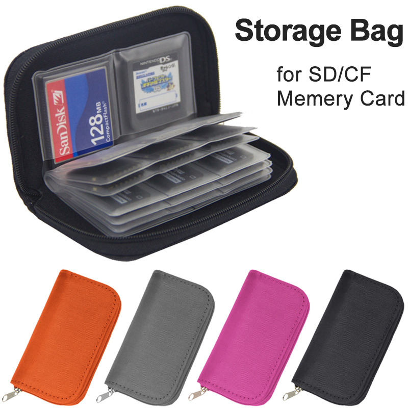 Bolsa de almacenamiento para tarjetas de memoria, estuche Protector portátil de 22 ranuras, soporte para billetera, caja para CF/SD/Micro SD/SDHC/MS/DS