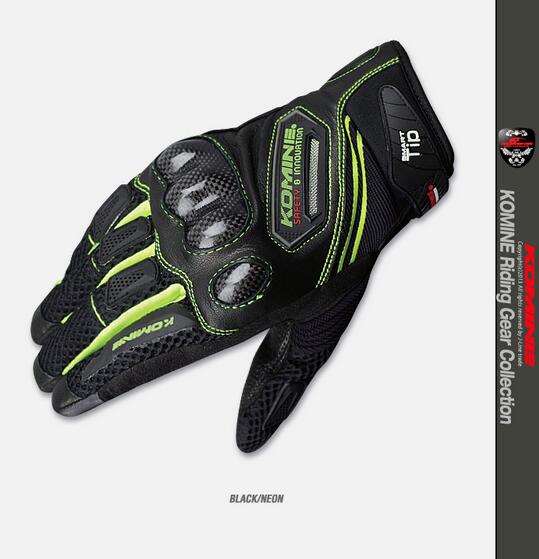 Gratis verzending komine gk -167 carbon protect leather mesh handschoenen touchscreen 4 kleuren
