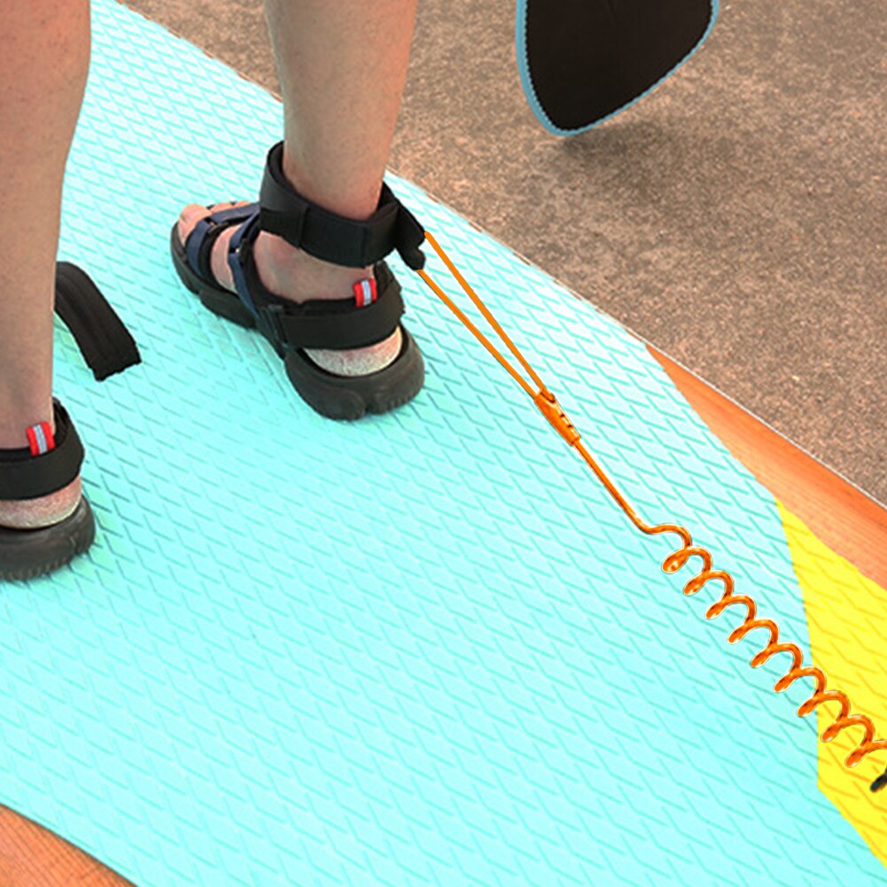 3 Meter/10 Voeten Opgerolde Surfplank Enkel Leash Been Touw Leash Elastische Opgerolde Stand Up Paddle Board Surfen Accessoires