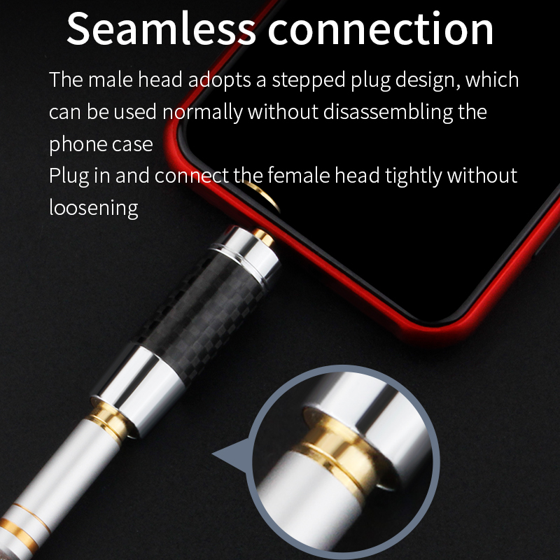 Vergulde hoofdtelefoonaansluiting 2,5 mm 3,5 mm 4,4 mm conversie Audio-adapter Stereo stekker Koolstofvezel audioconnector