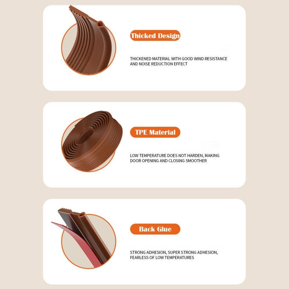 Soundproof Door Bottom Sealing Strip Insect Prevention Self-adhesive Draught Excluder 100cm Home Door Draft Stopper Dorm