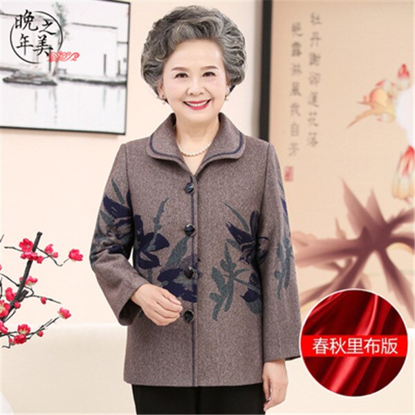 Ouderen Vrouwen Herfst Winter Kleding 60-70 Moeder Fluwelen Jas Oma Outfit Jas Specialiteit Van China Oude Man Kleding a122: Navy / L