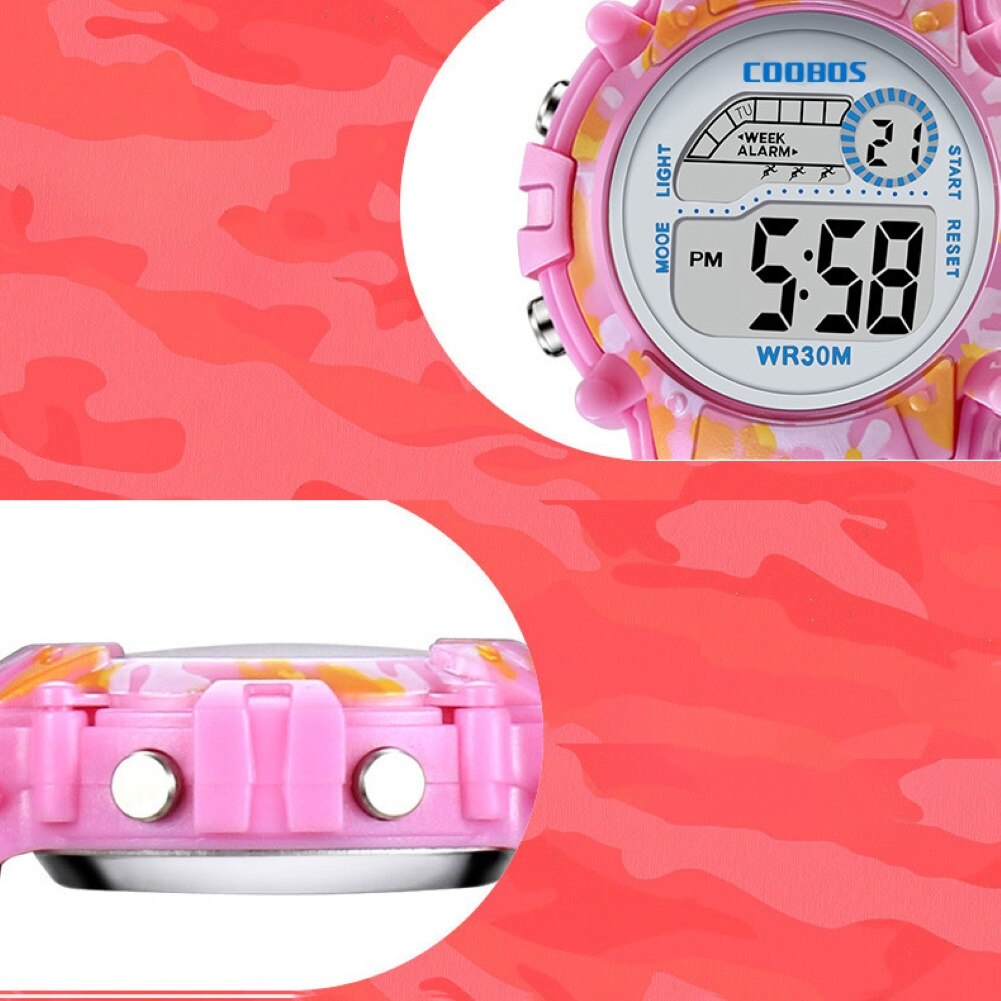 Kindersport led-display 3 bar waterdicht datum week wekker digitaal unisex kinderhorloge relogio digitaal