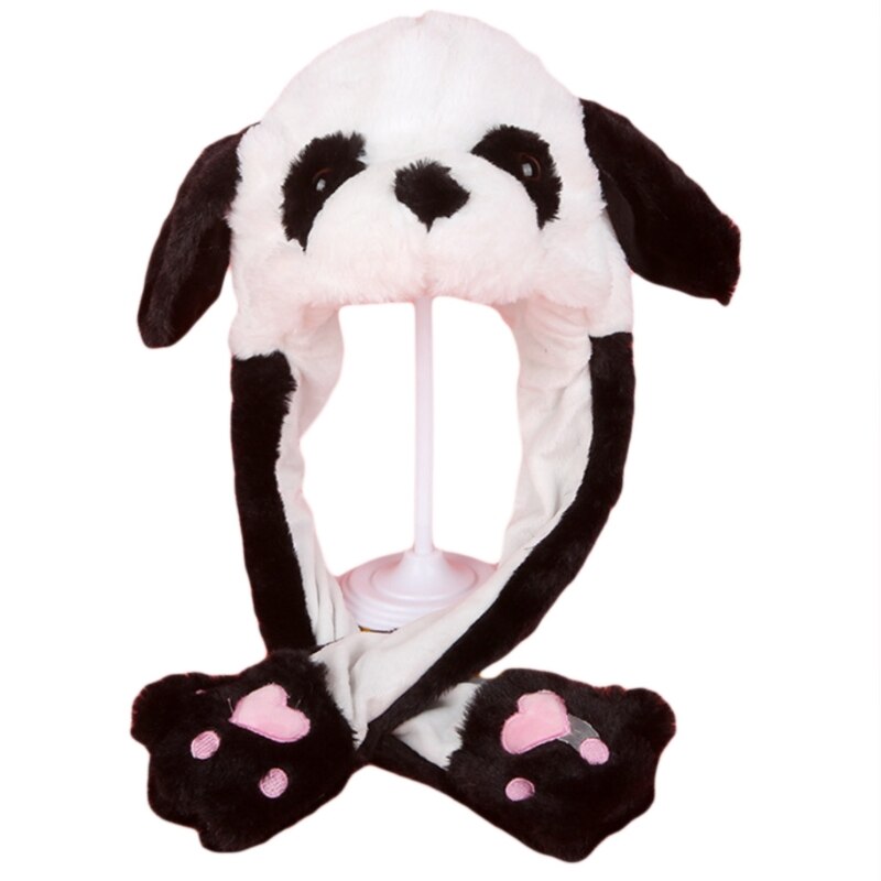 Allumer Chapeau En Peluche avec des Oreilles Mécaniques Dessin Animé Lapin Panda LED Couvre-oreille: F