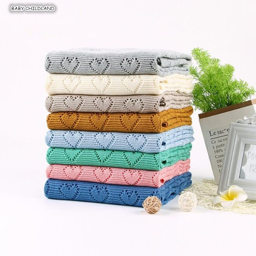 Knitted Baby Blankets Newborn Summer Baby Swaddle Wrap Blanket Super Soft Infant Baby Crib Bedding Stroller Receiving Blanket