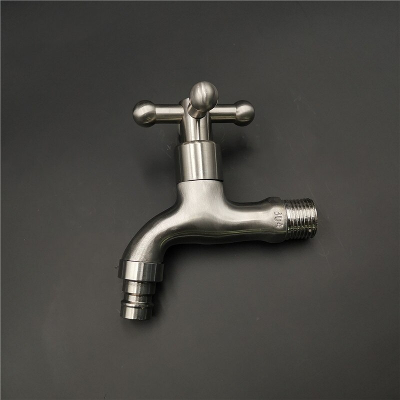 Robinet de jardin extérieur en acier inoxydable 304, lave-linge, robinet ouvert lentement, G1/2&#39;