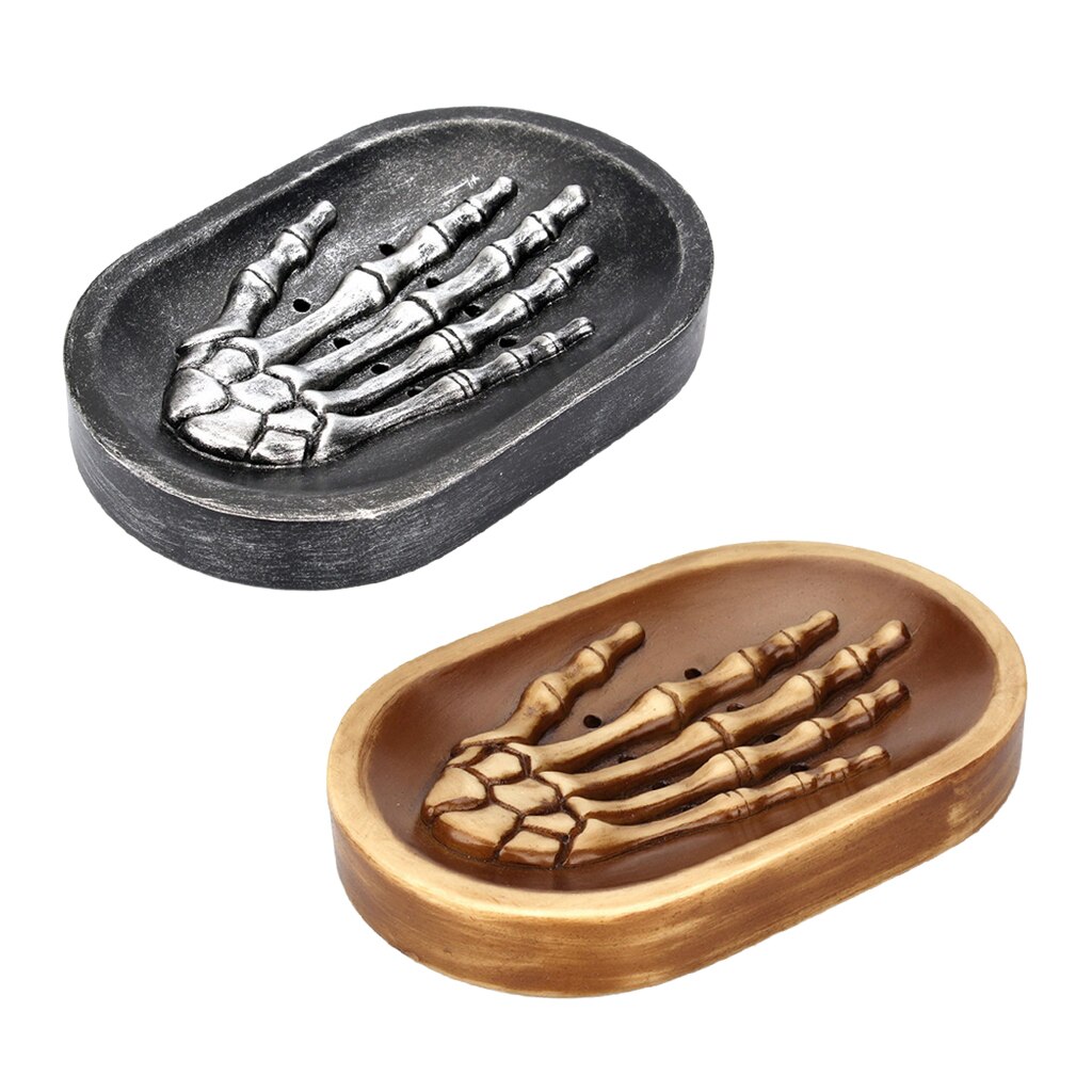 Skelett-seifenschale im gotischen stil, dekoration für küchenspüle, badezimmer, dusche, zuhause, hotel