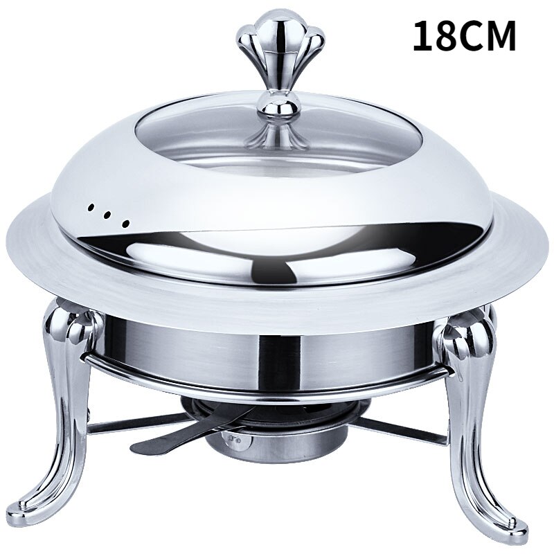 stainless steel alcohol stove household /commercial Removable small chafing dish solid fuel boilersmall dry pot MJ710: B 18CM