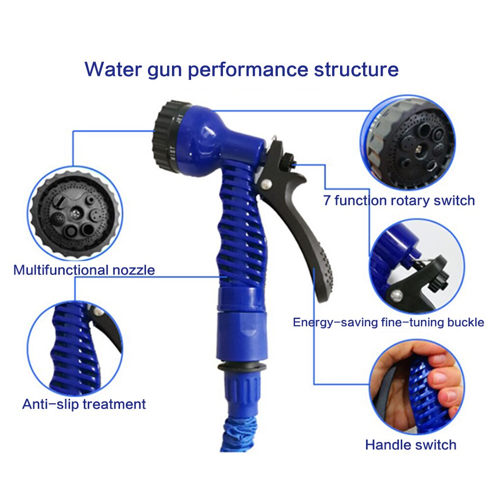 25Ft-100Ft Expandable Garden Hose Watering Hoses Pipe With Spray Gun Car Wash Magic Flexible Water Hose