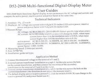AC 110V 220V Digital DIN RAIL100A watt power meter Ammeter Voltmeter 80-300V