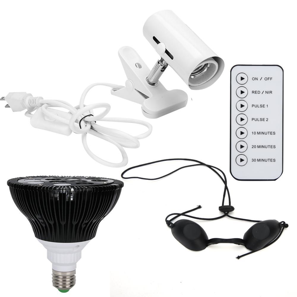 Lámpara de fisioterapia de luz roja, luz LED de 36W, temporizador, terapia de pulso infrarroja, alivio del dolor, recuperación de heridas, cuidado de la salud, enchufe estadounidense