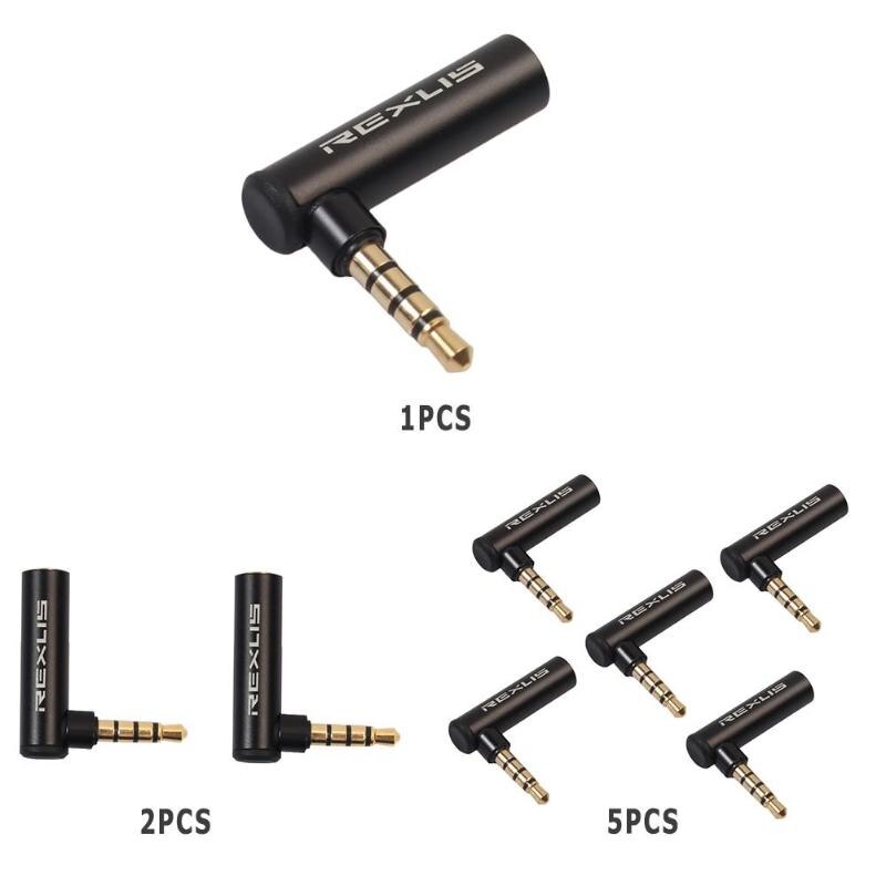 90 grados ángulo recto 3,5mm adaptador macho a hembra Conector estéreo enchufe
