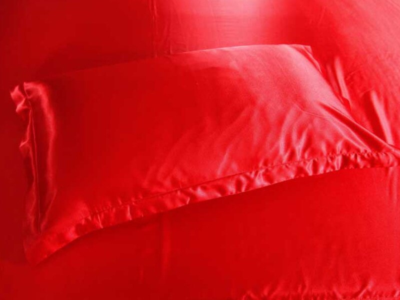 58x70cm High Standard Pure Satin Silk Soft Pillowcase Cover Chair Seat Bedding Throw Pillow Covers Square Pillow Case Multicolor: Red