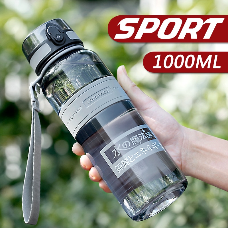 Uzspace vandflaske 1000ml udendørs sportscenter drikkeflaske voksen bærbar lækagesikker miljøvenlig plastikflaske bpa fri