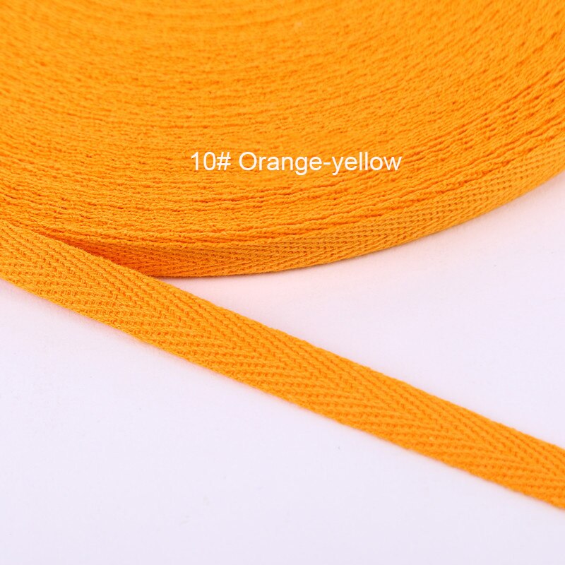 50 Yards/Roll 20mm Cotton Ribbon Herringbone Twill Bias Binding Tape For Bag Clothing Strap Handmade Garment Sewing 37 Colors: 10 orangeyellow 20mm