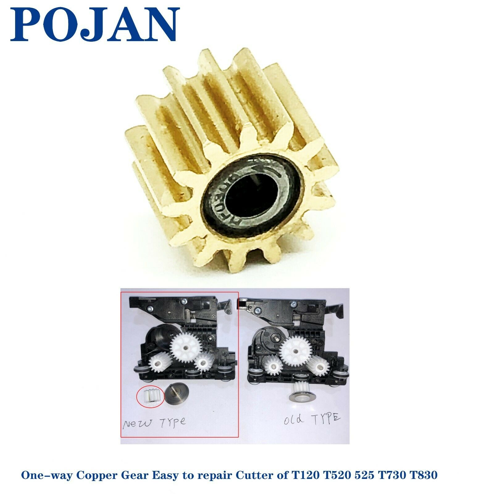 1x Copper Gear For CQ890-67091Cutter Assembly Of Designjet T120 T520 T525 T730 T830 printer plotter parts POJAN