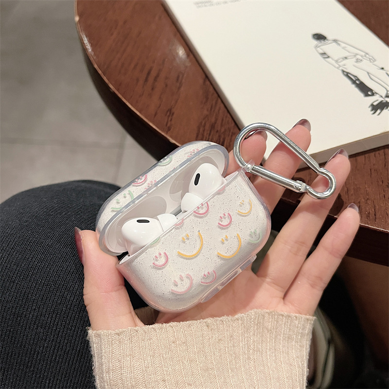 Ins dessin animé Bling paillettes souple TPU étui pour écouteurs pour Airpods Pro 2nd mignon coeur étui pour AirPods 1 2 3 4 2024 couverture boîte de chargement: 3XS / Kaki