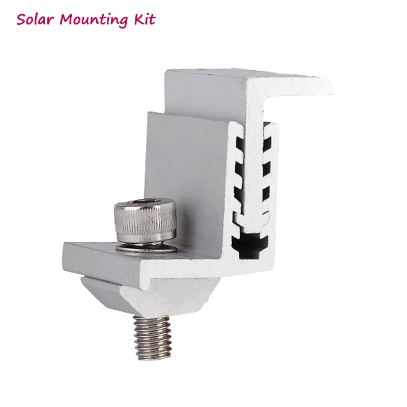 Solar panel mounting bracket- system - accessories aluminum adjustable end clamp for diy solar panel installtion on roof house