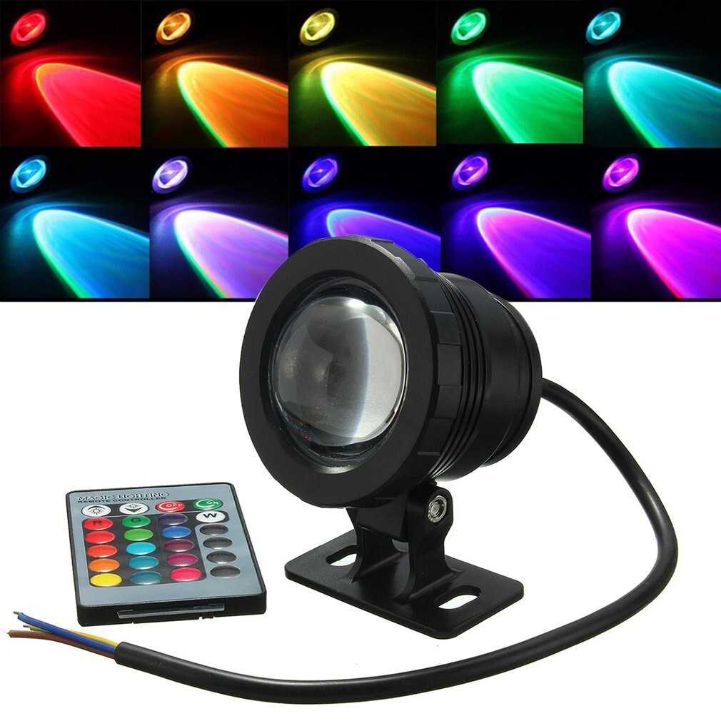 Waterdichte 10W Rgb Led Licht Tuin Fontein Zwembad Vijver Spotlight Super Heldere Onderwater Licht Lamp Met Afstandsbediening