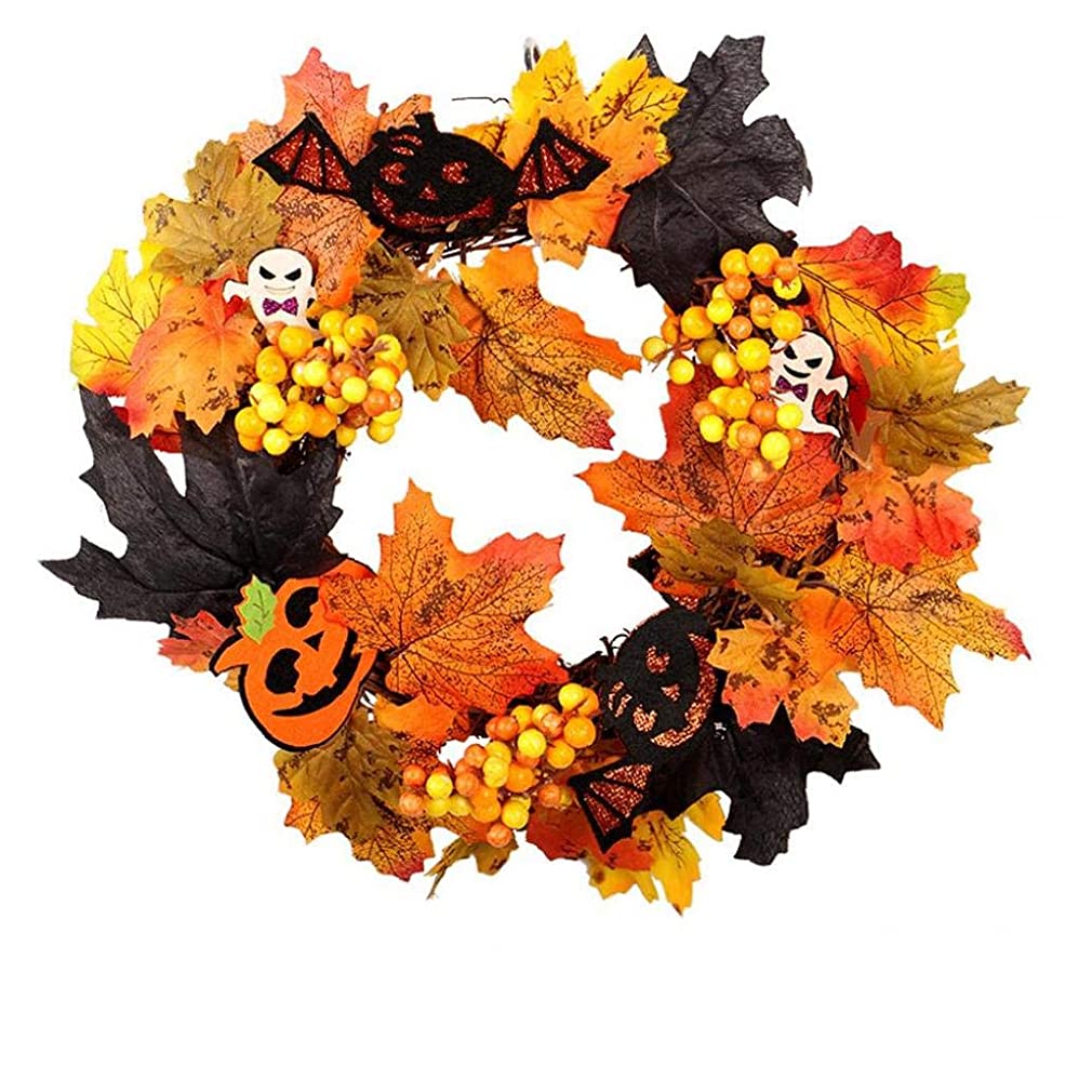 Maple Leaf Krans Herfst Kunstmatige Esdoornblad Deur Krans Voor Halloween Decorwreath Graan Oogst Krans Tarwe Guirlande: B