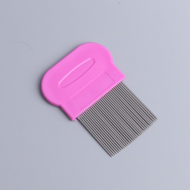 Pet Grate Combs Long Needle Shellfish Flea Stainless Steel Remove Lice Comb For Cats And Dogs Supplies Para Perro: Pink