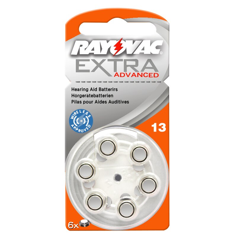60 stk rayovac ekstra højtydende høreapparatbatterier. zink luft 13/p13/pr48 batteri til ørepleje cic siemens høreapparater