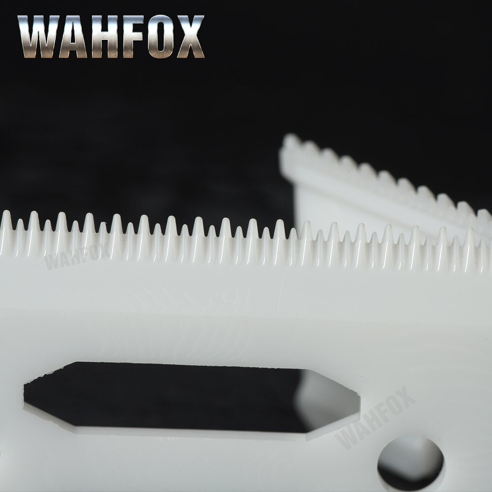 WAHFOX 2PCS/SET Ceramic Movable Blade 2-Hole Stagger-Tooth Ceramic Blade With Box For Cordless Clipper Replaceable Blade