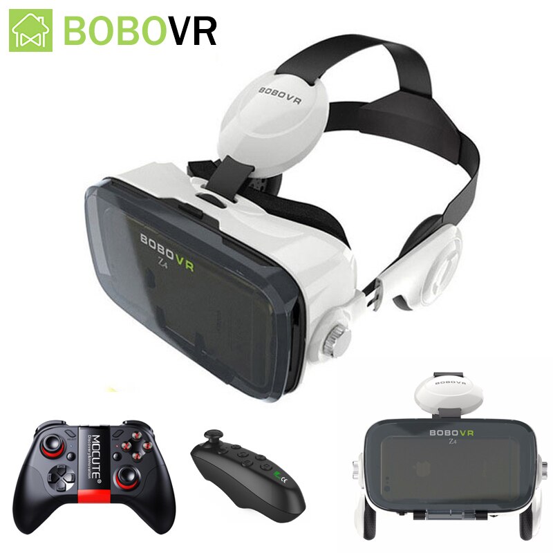 Bobo Vr Z4 Vr Virtual Reality 3D Bril Vr Headset Vr Helm Cardboad Bobo Doos En Bluetooth Controller Voor 4-6 ''Mobiele Telefoon