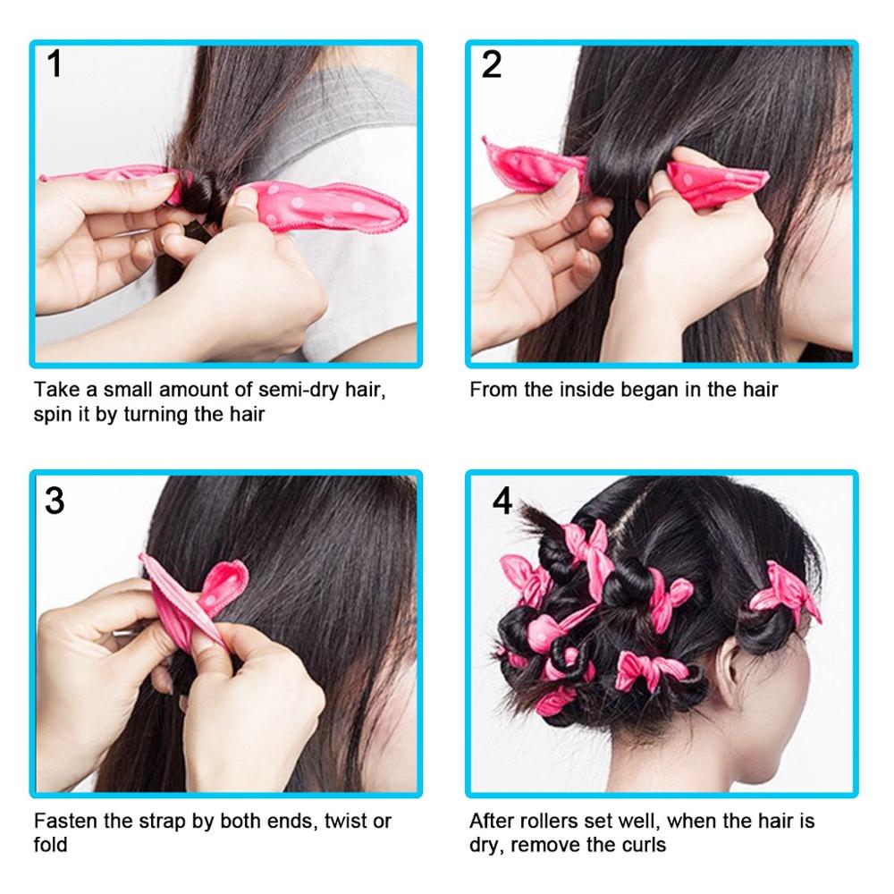 10 Stck Haar spalte Nacht Schlaf schwamm Eisstockschießen eisen curler elastische weiches kissen haar kräuseln DIY schwamm haar Styling spalte werkzeug