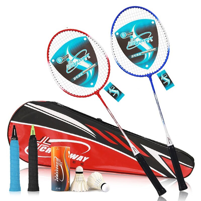 2 Stks/partij Paar Ijzer Legering Training Badminton Rackets Racket Lichtgewicht Sport Met Tas Badminton Set Voor Volwassen Tieners