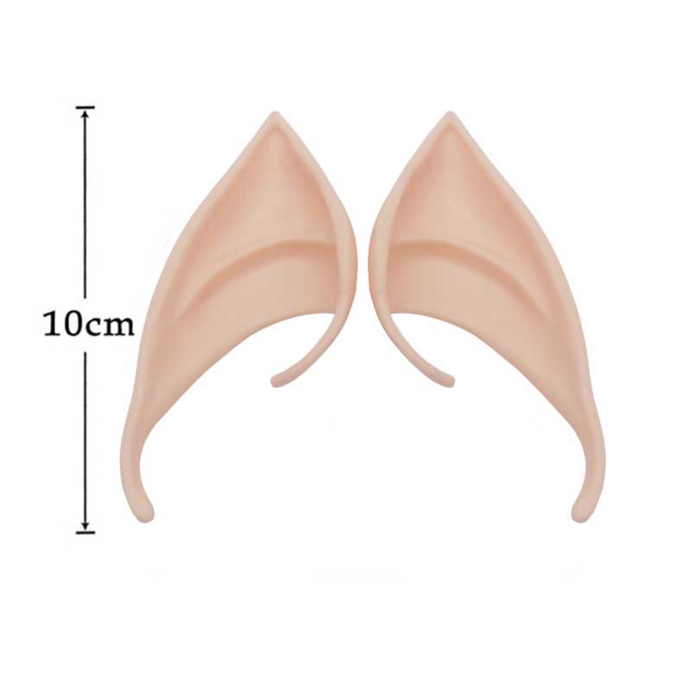Begränsa 100 halloween latex elf öron älva pixie cosplay krok på fancy dress öron tillbehör: Ljus hudton -10cm
