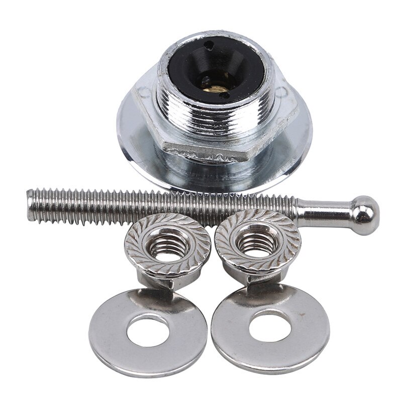Universal Push Button Billet Hood Pins Lock Clip Kit Engine Bonnets Lock Aluminum Car Engine Cover Lock: Silver short
