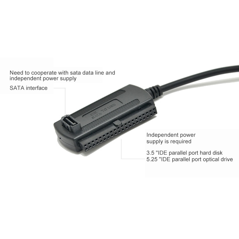 Kabel för ata/atai lba usb till ide kabel usb 2.0 to ide/sata 2.5 " 3.5 " hårddisk disk hdd konverter adapter kabel plug play