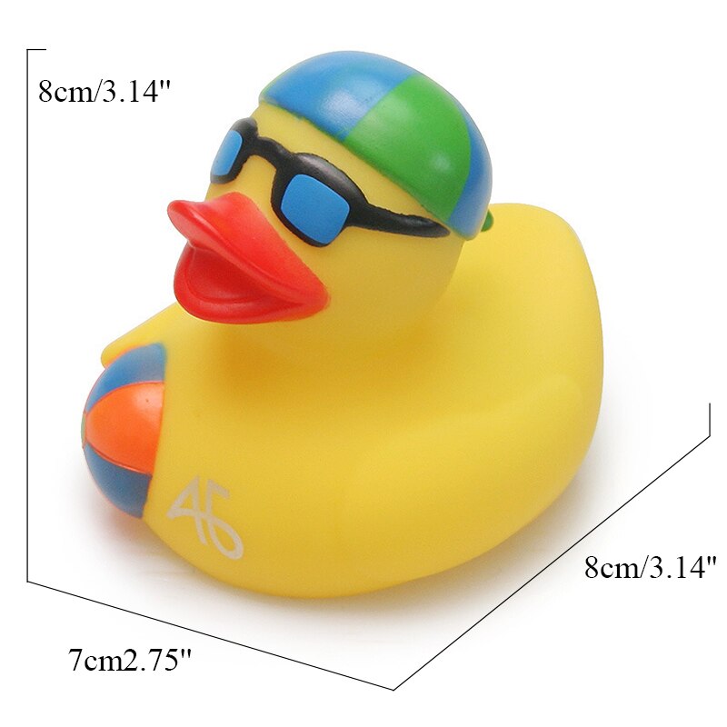 ESALINK 8-10Cm pływająca kaczka policja Baseball strażacy gumowa Ducky zabawka do kąpieli dziecko poznawcze zabawki kąpielowe zabawki edukacyjne: YN075-1pcs
