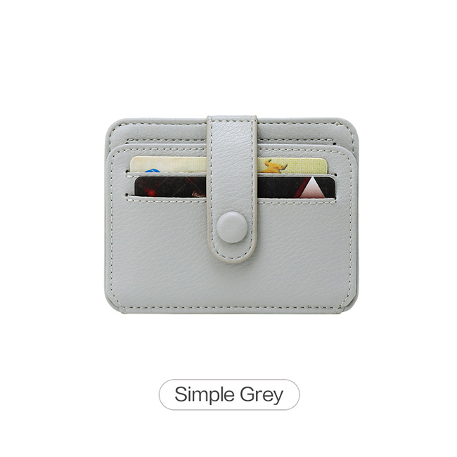 Girl ID Card Holders Wallet Business Bank Credit Card Bus Card Driving Licence Cover Holder Short Wallets Korea Style: gray