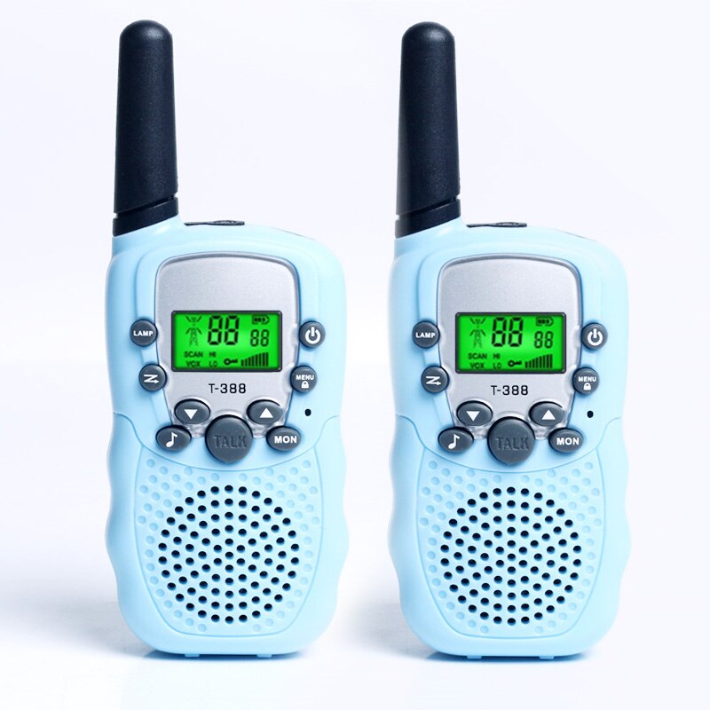 2pcs OPPXUN T388 Mini Children Walkie Talkie Kids Portable Ham Radio Station Cb UHF Headset Transceiver Christmas Telefon: blue - 2pcs