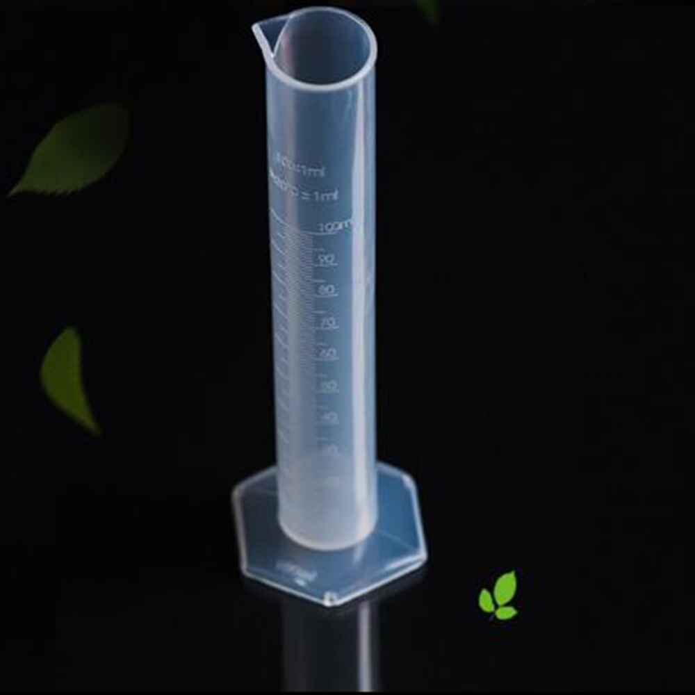 Edullinen 100ml muovinen mittasylinteri mittasylinterit laboratoriotarvikkeita varten kemian laboratoriovälineet koulun laboratoriotarvikkeet