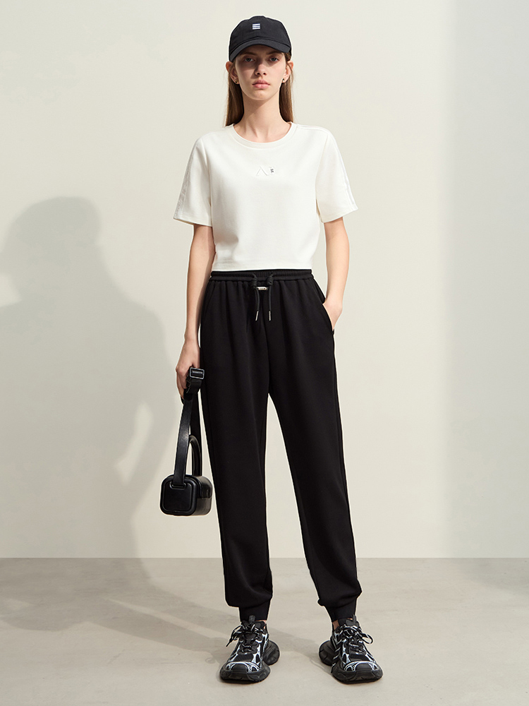 AMII-Pantalones deportivos minimalistas para mujer, ropa de calle informal elástica de retales, holgados, a la , otoño, 2023, novedad de 12343128