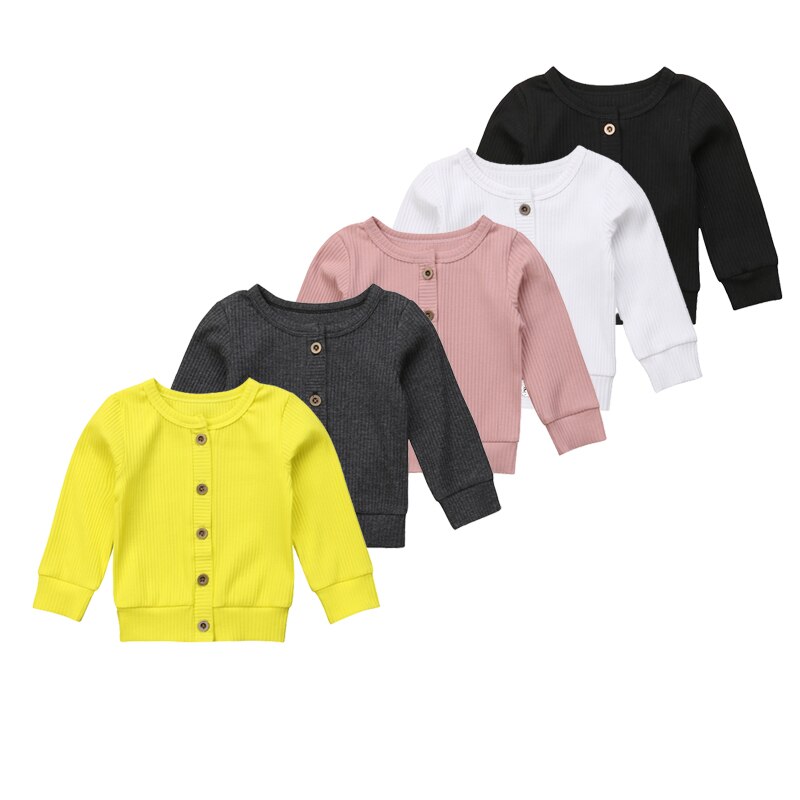 Enfant en bas âge enfants bébé fille vêtements sweat solide à manches longues tricoté haut infantile tenues ensembles survêtement 0-24M