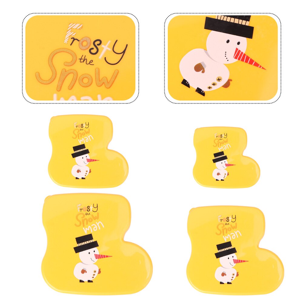4Pcs Christmas Cartoon Reusable Storage Box Candy Box Candy Case Box Decor for Hotel Bar Party Home: Yellow