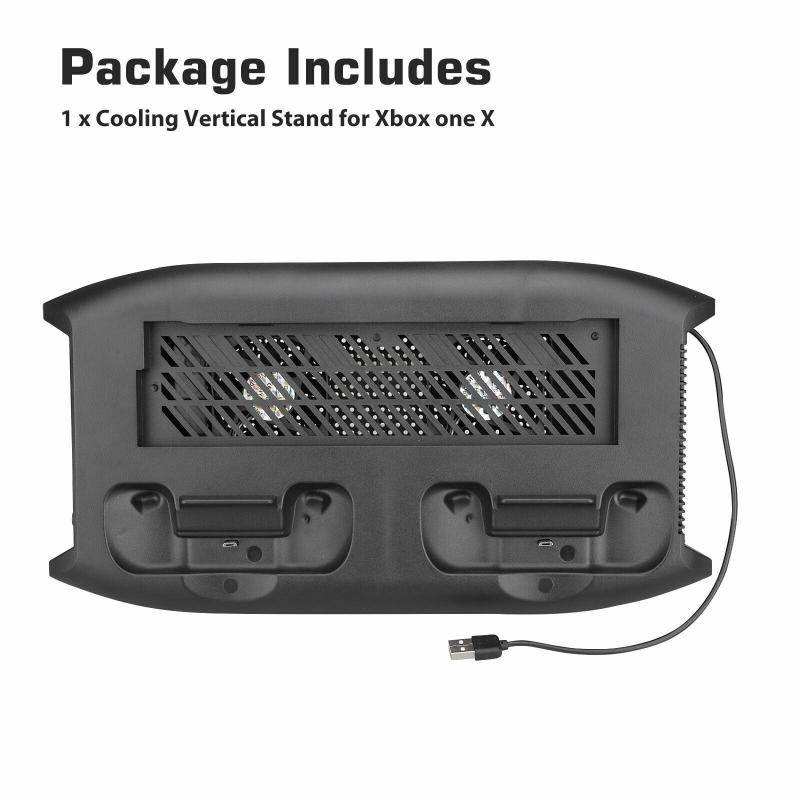 Base de disipador de calor de carga para Xbox One X, ventilador de refrigeración Dual con controlador, Base de cargador, estación de carga, cargador Vertical Stan