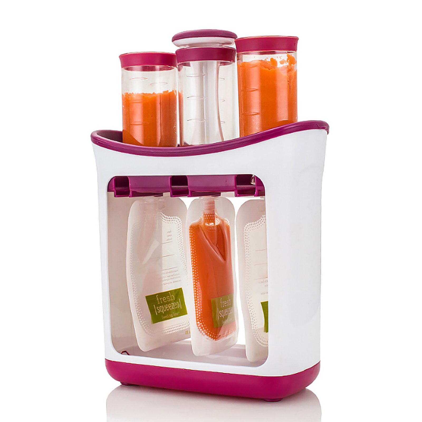 Station de pressage de jus de fruits frais maison, fabricant d'aliments pour bébés avec sacs de rangement