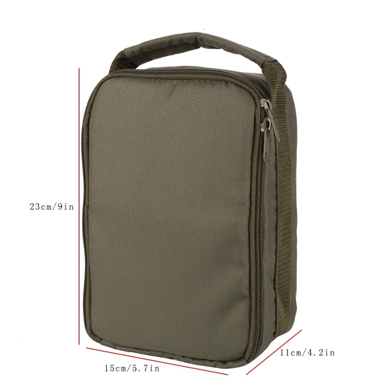 Barabesty Sac Moulinet Pêche Oxford Étanche - Organisateur Portable 4 Moulinets Vert Militaire