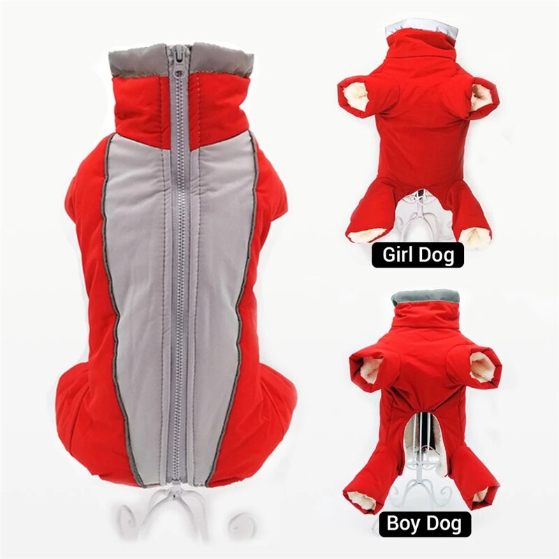 Waterproof Clothes For Dogs Male Female Winter Dog Coat Reflective Warm Jumpsuit Dog Boy Girl Overalls For Small Dogs