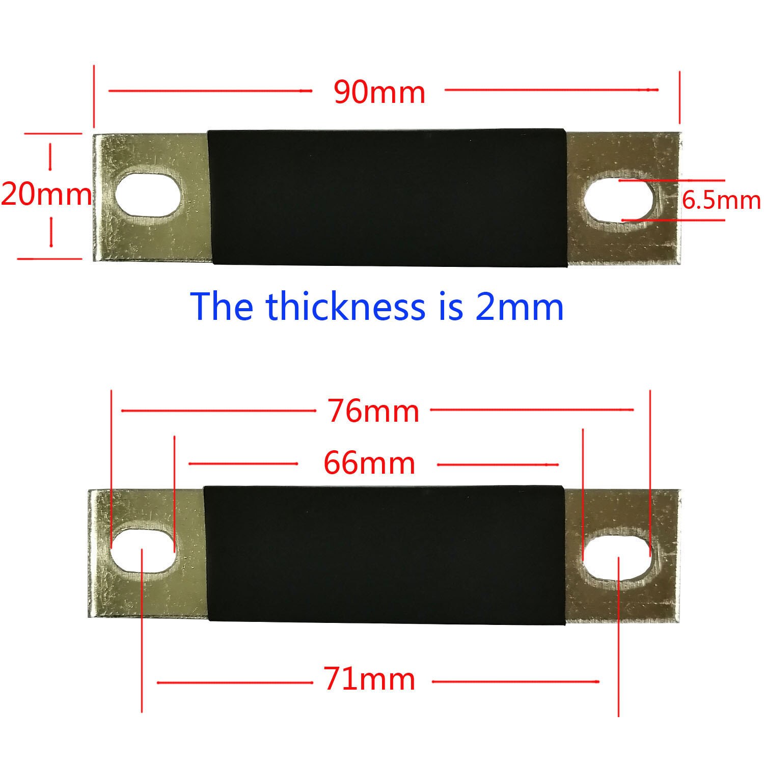 8 stk ren kobber forniklet samleskinner til litium 3.7v 3.2v lifepo 4 batterikontakt antioksidasjon til 200ah 2mm tykk